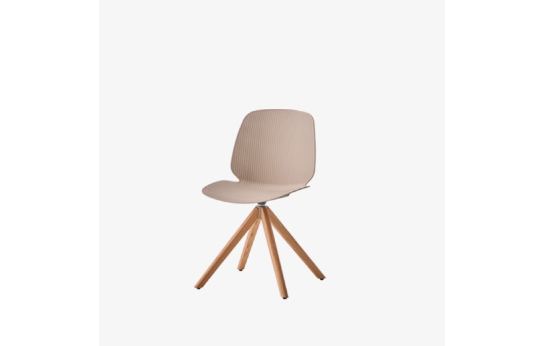 Стул OSWELL от фабрики INCLASS модель Chair with 4 spoke wooden swivel base