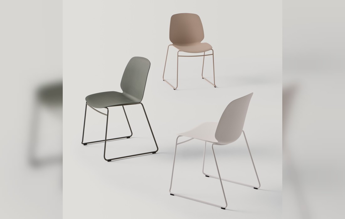 Стул OSWELL от фабрики INCLASS модель Chair with 4 spoke wooden swivel base