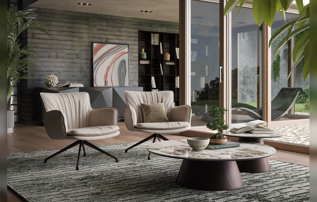 Кресло поворотное модель Rhonda lounge от Cattelan Italia