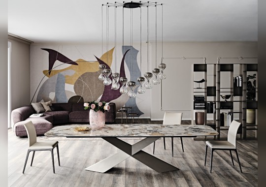 Обеденный стол Tyron Keramik и стул Penelope от Cattelan