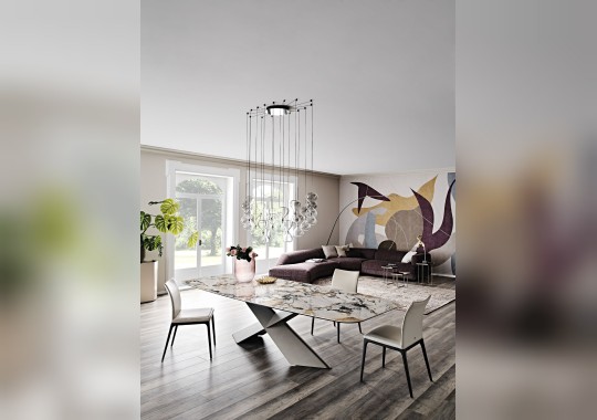 Обеденный стол Tyron Keramik и стул Penelope от Cattelan
