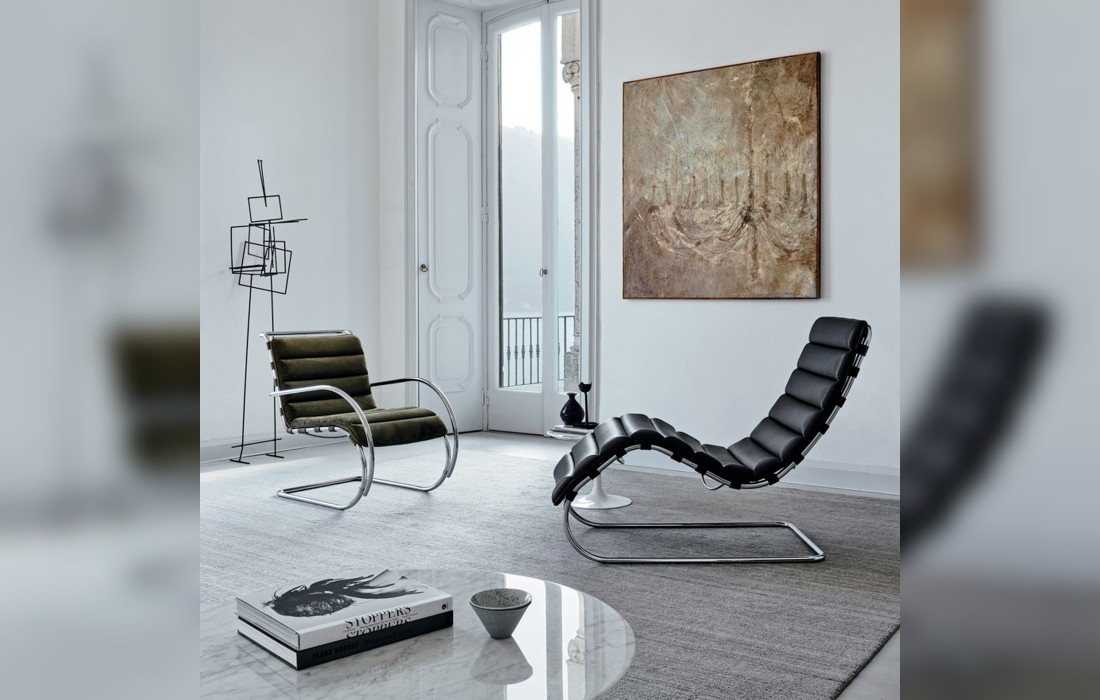 Кушетка MR фабрики Knoll — дизайн Людвига Миса ван дер Роэ