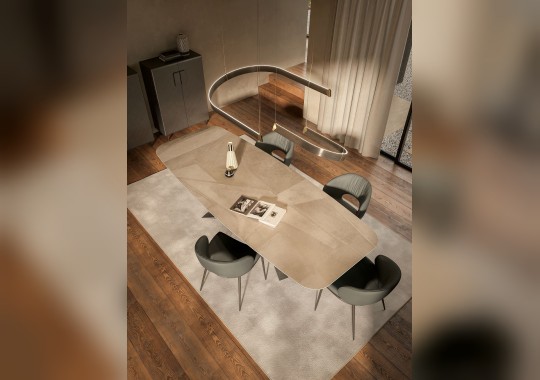 Современный стол с основанием в бронзовой отделке Cattelan - Lancer Keramik image 3