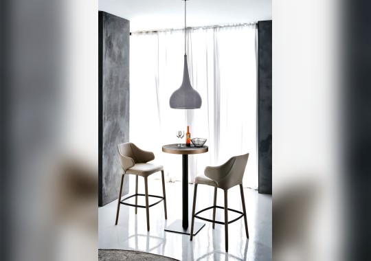Круглый стол Ribot Keramik Bistrot с керамическим топом и деревянные стулья Dumbo Wood от Cattelan image 5