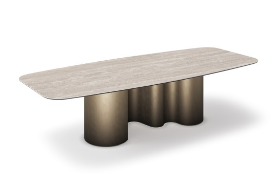Обеденный стол с волнообразным основанием в отделке brushed Cattelan Papel keramik image 4