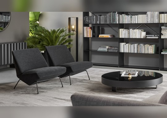 Кресло на четырех ножках Sleek и кофейный столик Pisa 60 от Bonaldo image 2