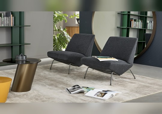 Кресло на четырех ножках Sleek и кофейный столик Pisa 60 от Bonaldo image 4