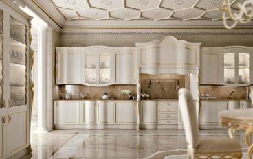 Белая с золотом кухня Cucina L46 от Fanfani Andrea Opera