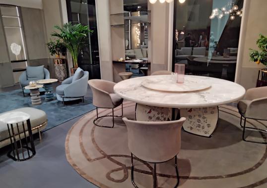 Обеденный стол с круглой поворотной столешницей Longhi - Lotus
