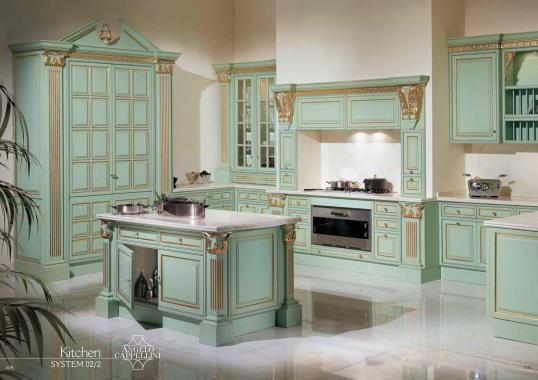 Кухня в бирюзовом цвете Angelo Cappellini - Kitchen system