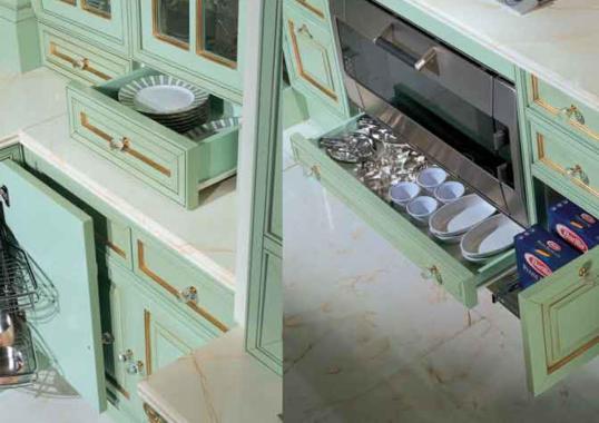 Кухня в бирюзовом цвете Angelo Cappellini - Kitchen system