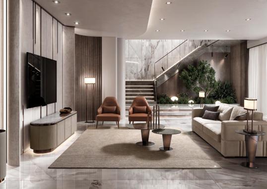 Кресло в отделке кожа - модель Manhattan bergere от DV Home