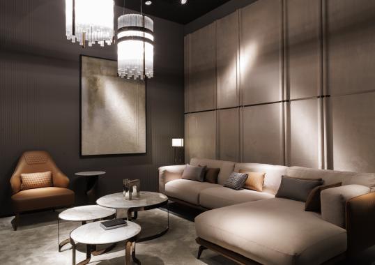 Кресло в отделке кожа - модель Manhattan bergere от DV Home