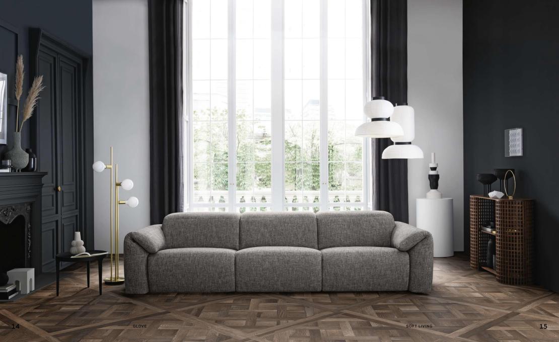 х местный диван с мягкими подлокотниками и выдвижными подголовниками Felis - Glove