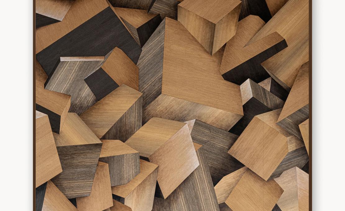 Панно на стену Cubic IPE CAVALLI — дизайнерское деревянное панно