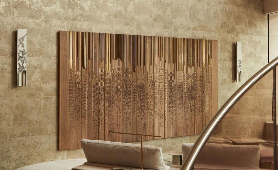 Панно на стену Cubic IPE CAVALLI — дизайнерское деревянное панно