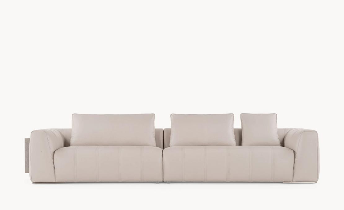 Диван Loving F модульный с кожей и деревом IPE CAVALLI