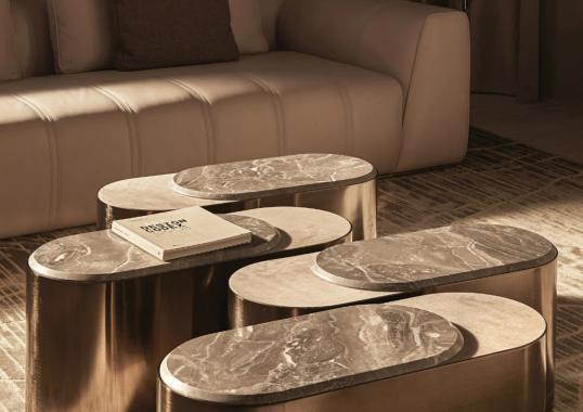 Диван Loving F модульный с кожей и деревом IPE CAVALLI