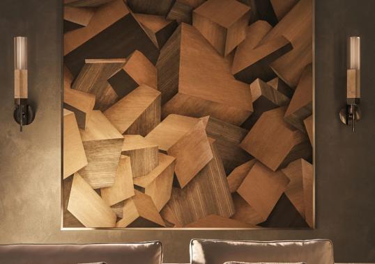 Диван Loving F модульный с кожей и деревом IPE CAVALLI