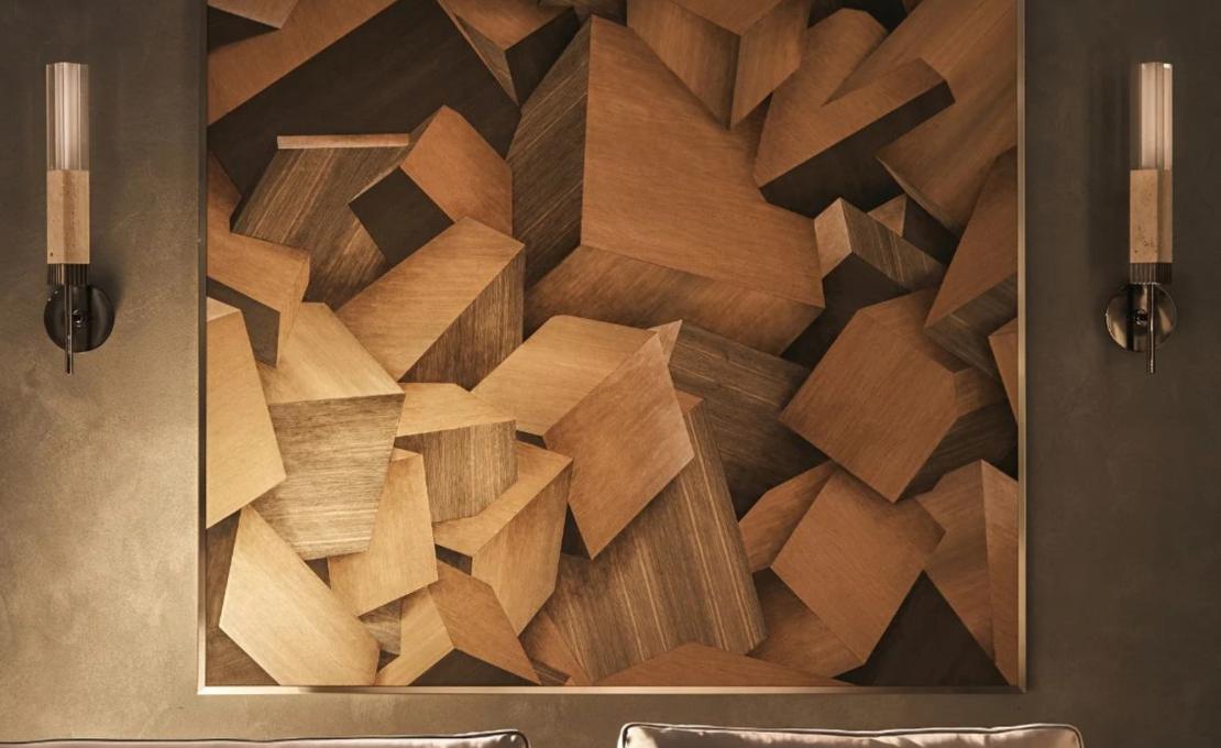 Диван Loving F модульный с кожей и деревом IPE CAVALLI