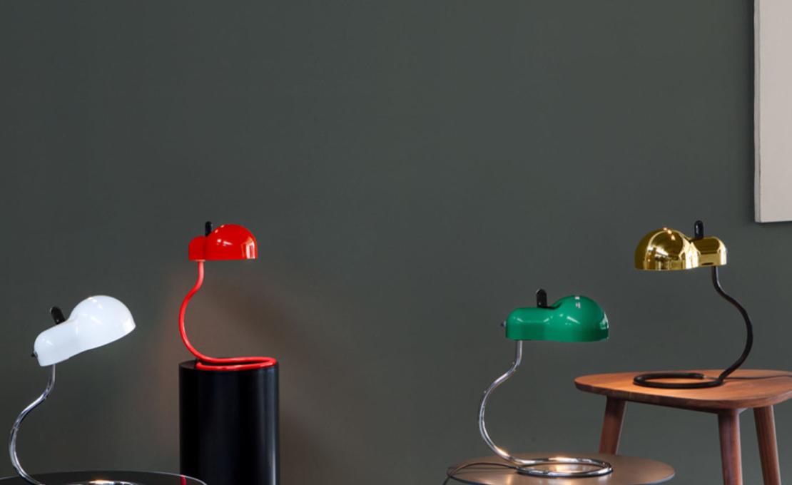 Настольная лампа от фабрики Stilnovo модель MiniTopo Total Red