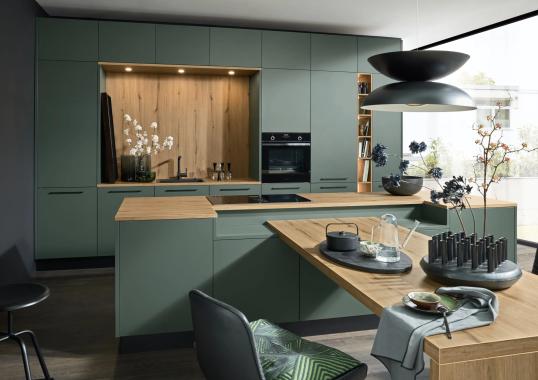 Кухня MANHATTAN UNI BLACK GREEN от фабрики Nolte image 1