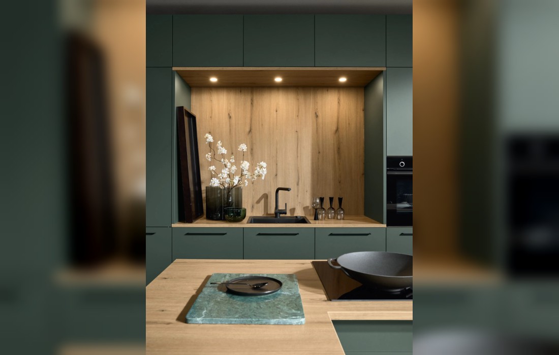 Кухня MANHATTAN UNI BLACK GREEN от Nolte: стиль и природная гармония