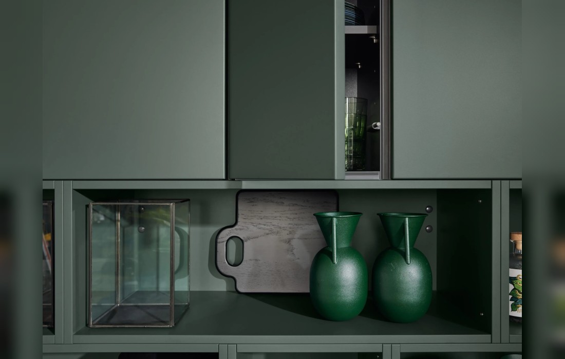 Кухня FRAME LACK/SOFT LACK BLACK GREEN от Nolte: стиль и современность