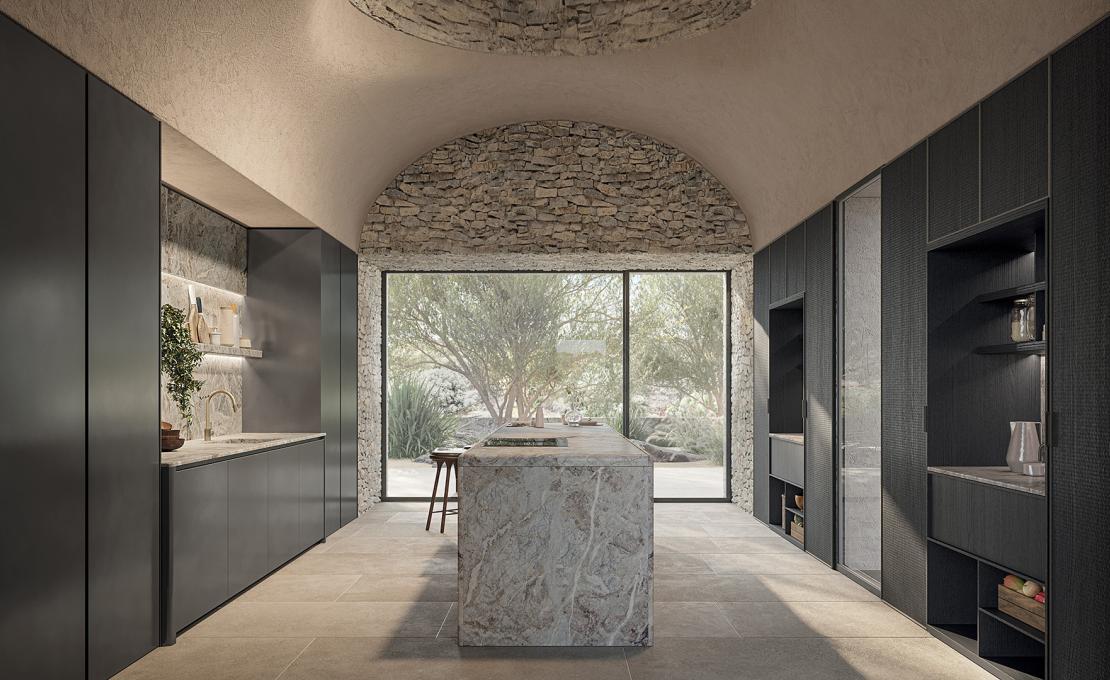 Кухня Corner от Zampieri — система облицовки для островов и полуостровов