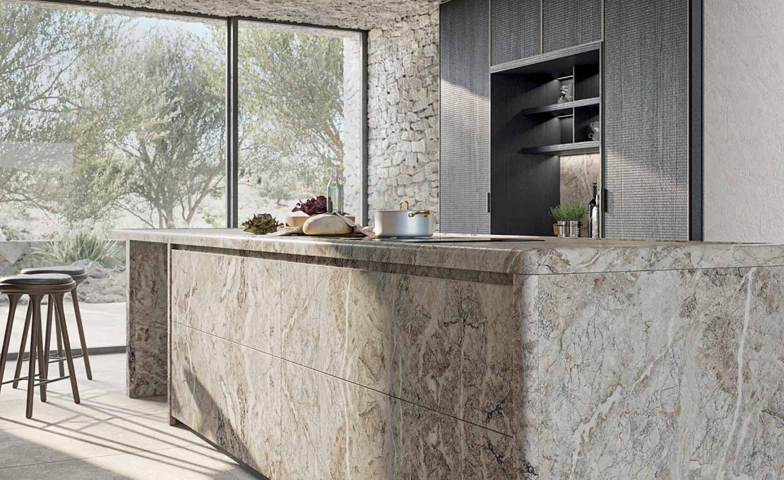 Кухня Corner от Zampieri — система облицовки для островов и полуостровов