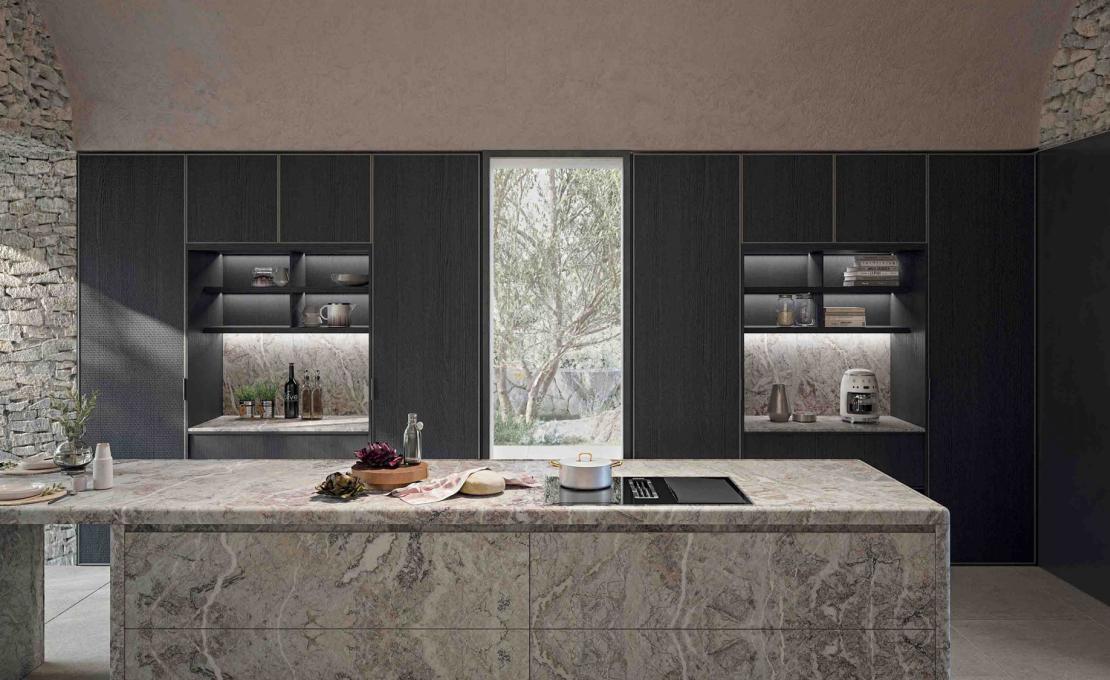 Кухня Corner от Zampieri — система облицовки для островов и полуостровов