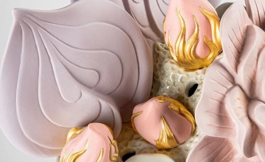 Ваза фарфоровая скульптура Flowers Pink от фабрики Lladro