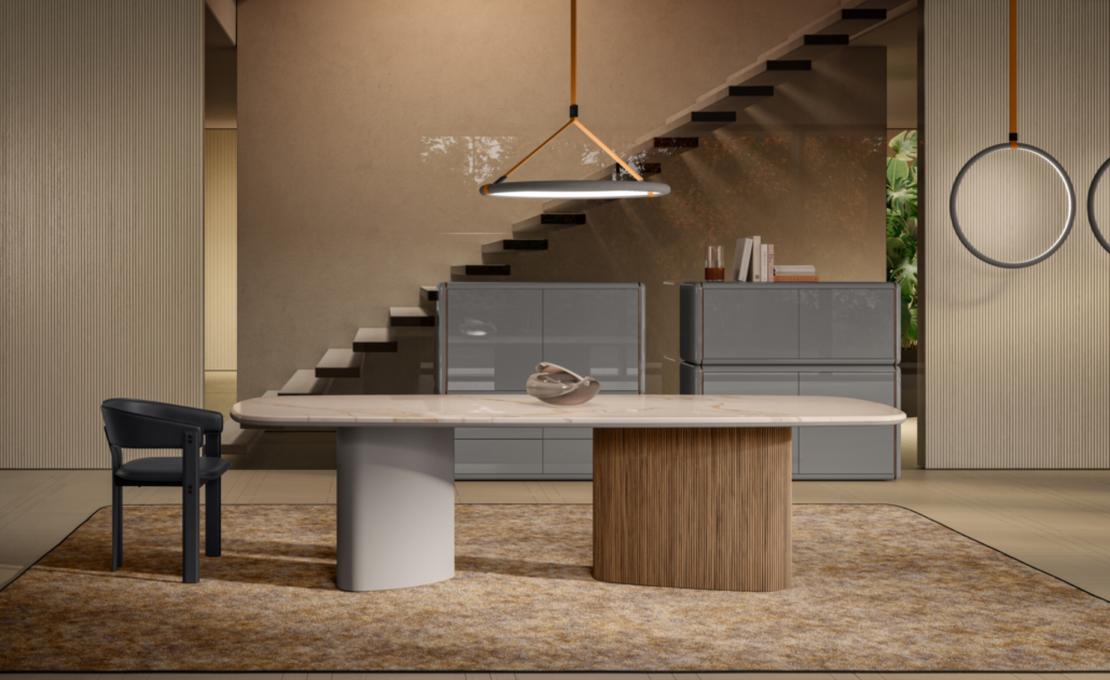 Обеденный стол модель Stelvio от фабрики Meroni Colzani