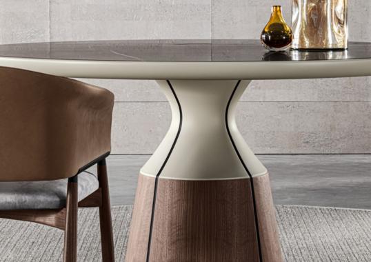 Обеденный стол круглый Canazei от фабрики Meroni Colzani