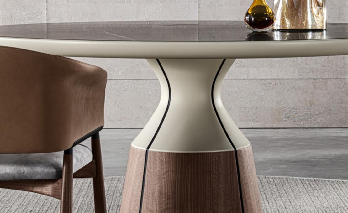 Обеденный стол круглый Canazei от фабрики Meroni Colzani