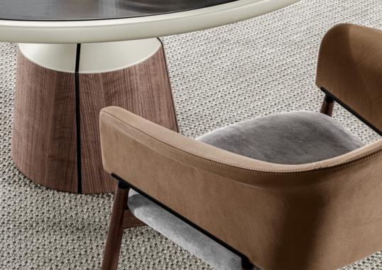 Обеденный стол круглый Canazei от фабрики Meroni Colzani