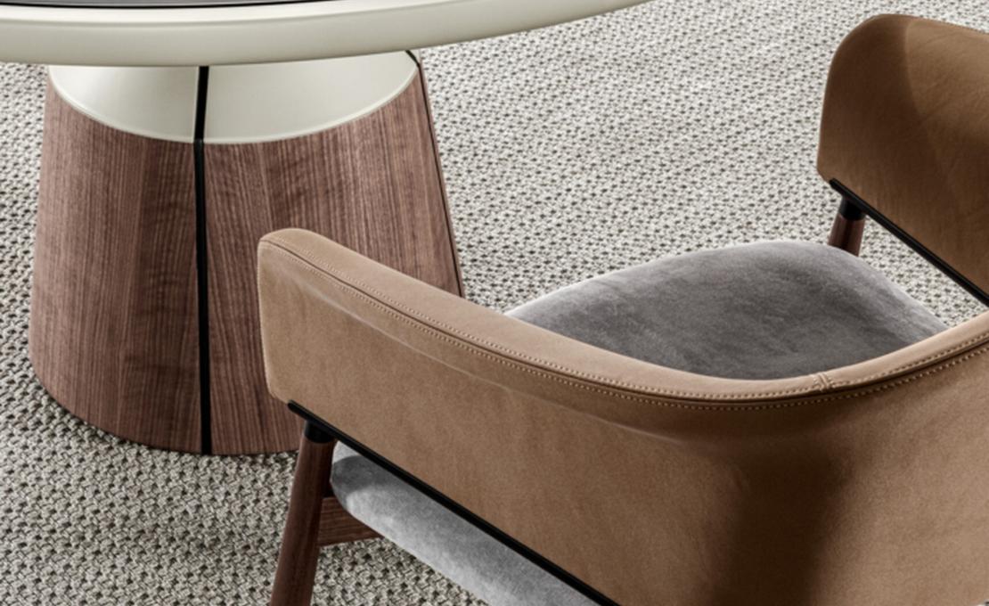 Обеденный стол круглый Canazei от фабрики Meroni Colzani