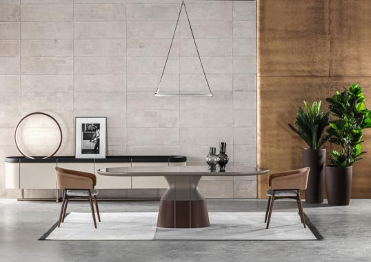 Обеденный стол круглый Canazei от фабрики Meroni Colzani