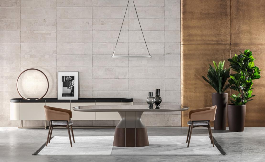 Обеденный стол круглый Canazei от фабрики Meroni Colzani