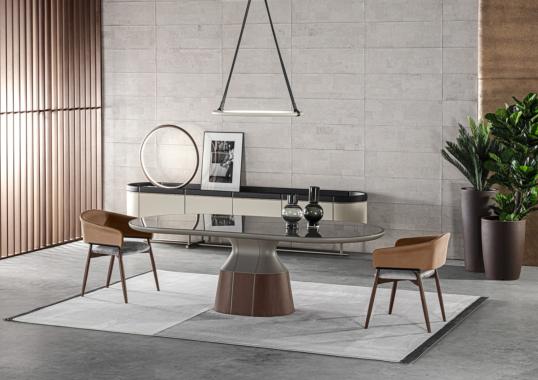 Обеденный стол круглый Canazei от фабрики Meroni Colzani