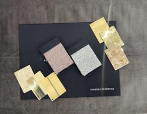 Фотографии образцов отделок и возможных цветов фабрики Hessentia