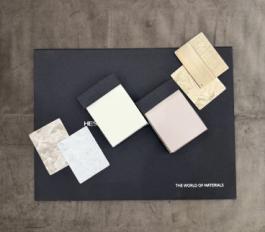 Фотографии образцов отделок и возможных цветов фабрики Hessentia