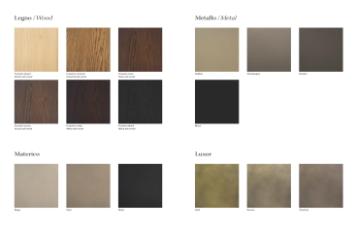 Фотографии образцов отделок и возможных цветов фабрики Naturedesign