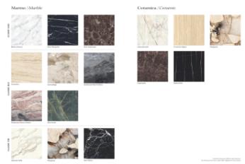 Фотографии образцов отделок и возможных цветов фабрики Naturedesign