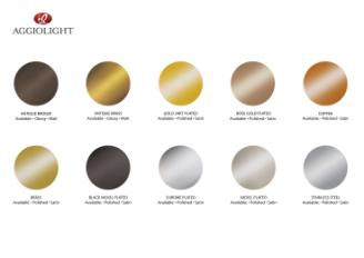 Фотографии образцов отделок и возможных цветов фабрики Aggiolight