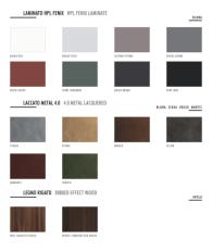 Фотографии образцов отделок и возможных цветов фабрики Binova