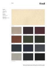 Фотографии образцов отделок и возможных цветов фабрики Knoll