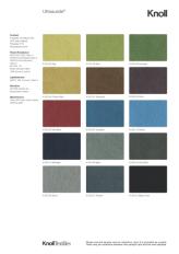 Фотографии образцов отделок и возможных цветов фабрики Knoll
