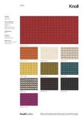 Фотографии образцов отделок и возможных цветов фабрики Knoll