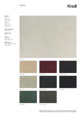 Фотографии образцов отделок и возможных цветов фабрики Knoll